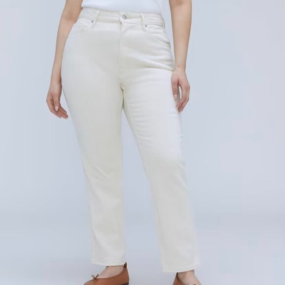 NWT Everlane The Curvy Cheeky Jean in White - Size 28 Crop - Picture 1 of 11
